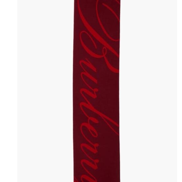 Burberry Logo Jacquard Wool Silk Scarf - Picture 5 of 7